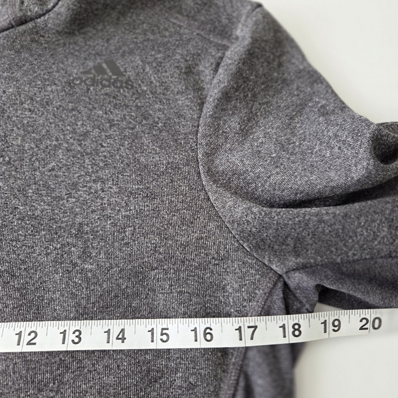 Clearance! Adidas Running Heathered Gray Long Sleeve Athletic Hoodie - Picture 14 of 16